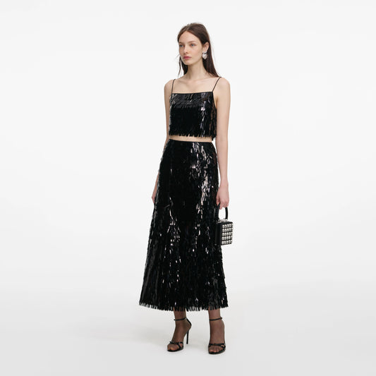 Black Sequin Top