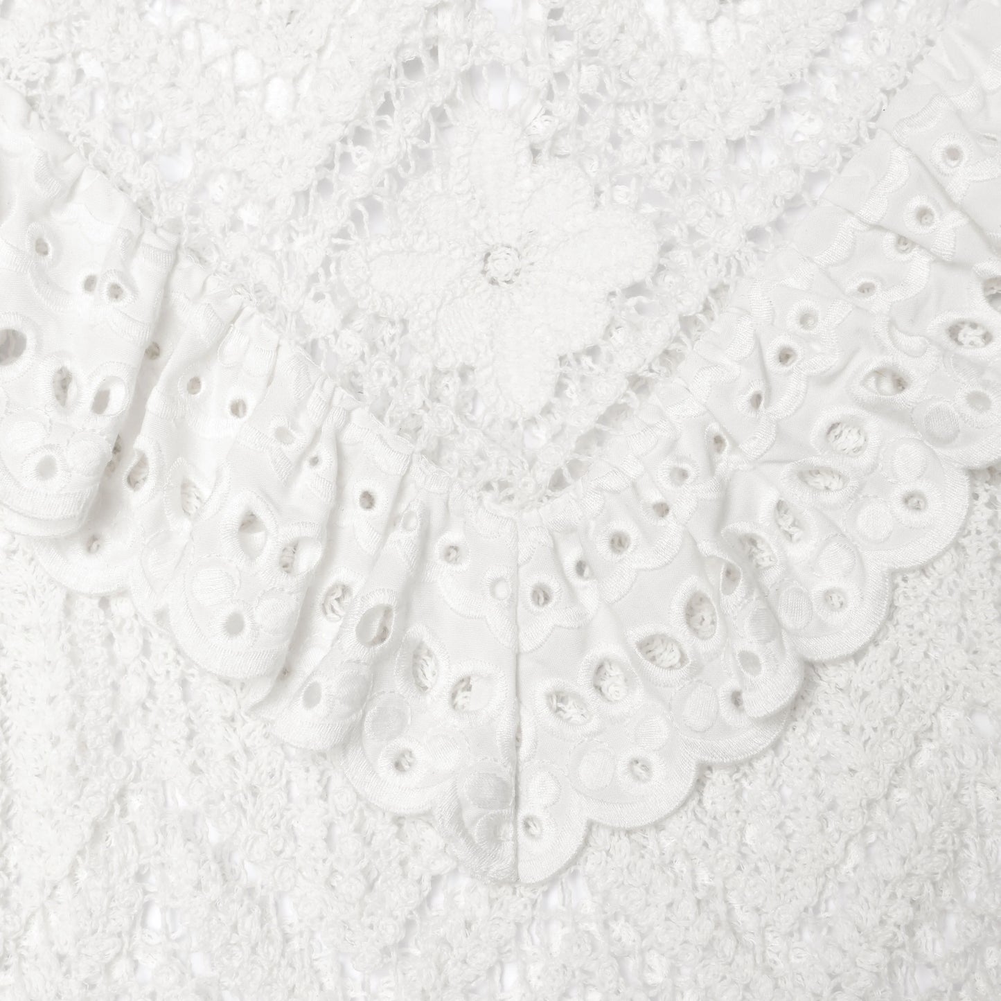 White Crochet Broderie Lace Top