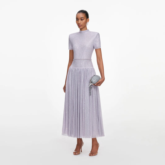 Lilac Rhinestone Midi Dress