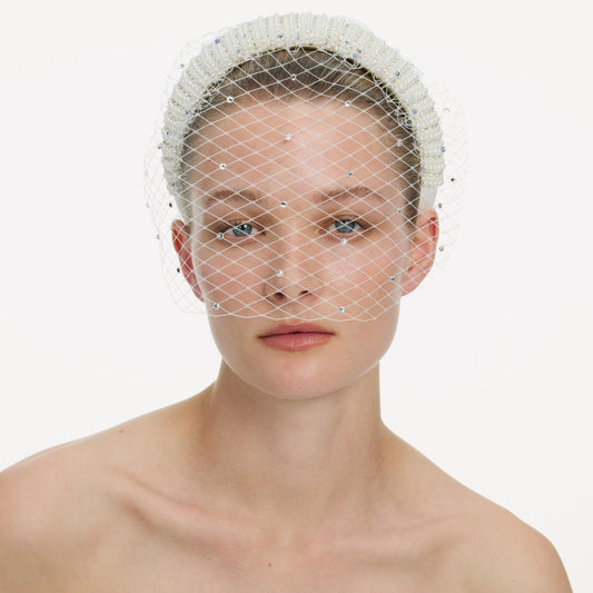 Crystal Embellished Veil Headband