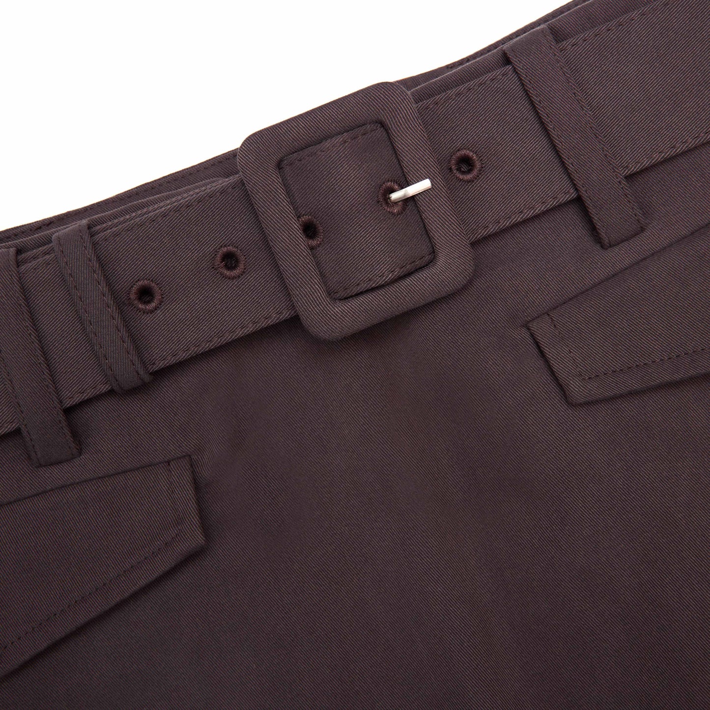 Brown Cotton Skort