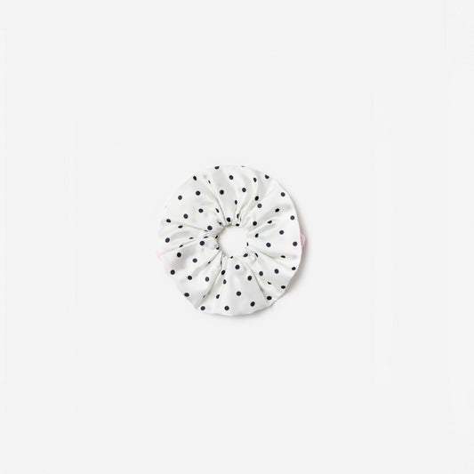 Cream Polka Dot Cherry Scrunchie