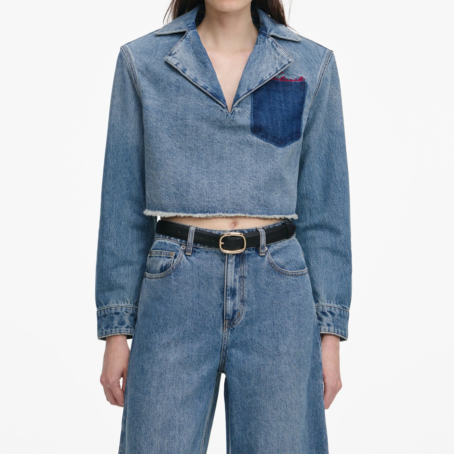 Cropped Denim Shirt