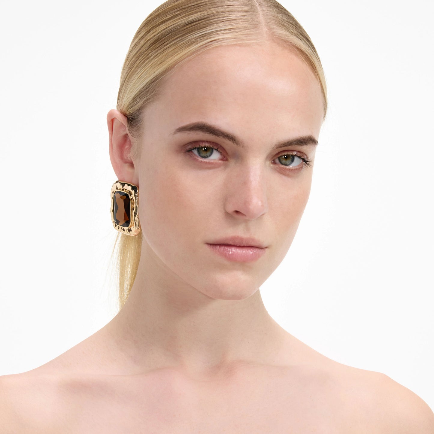 Mottled Gold Amber Earrings