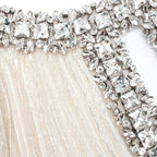 Gold Metallic Feather Maxi Dress