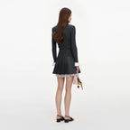 Grey Ribbed Knit Cardigan