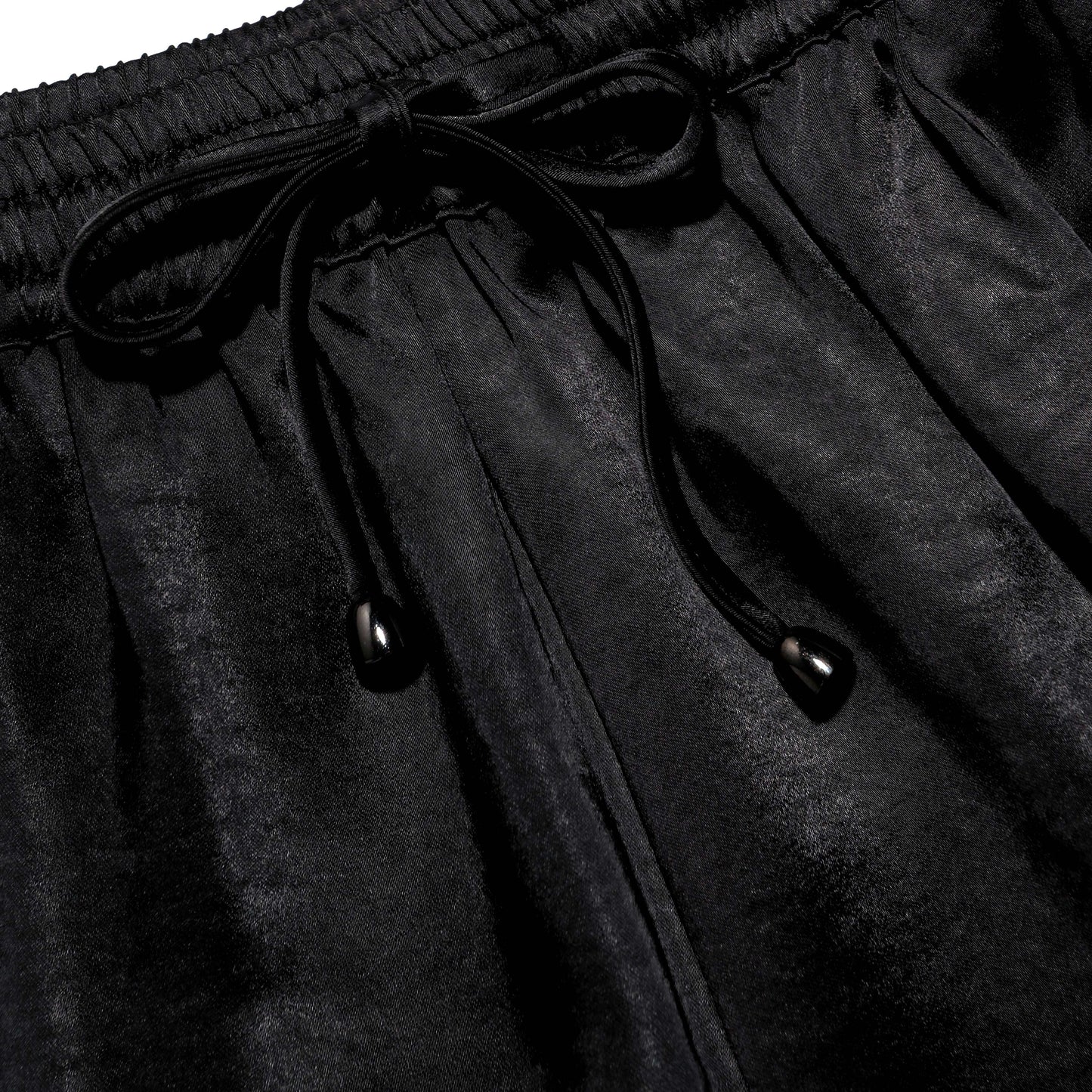 Black Satin Lace Shorts