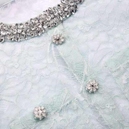 Mint Lace Crystal Embellished Jacket