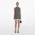 Grey Herringbone Mini Dress