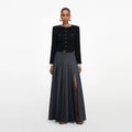 Grey Pleated Maxi Skirt