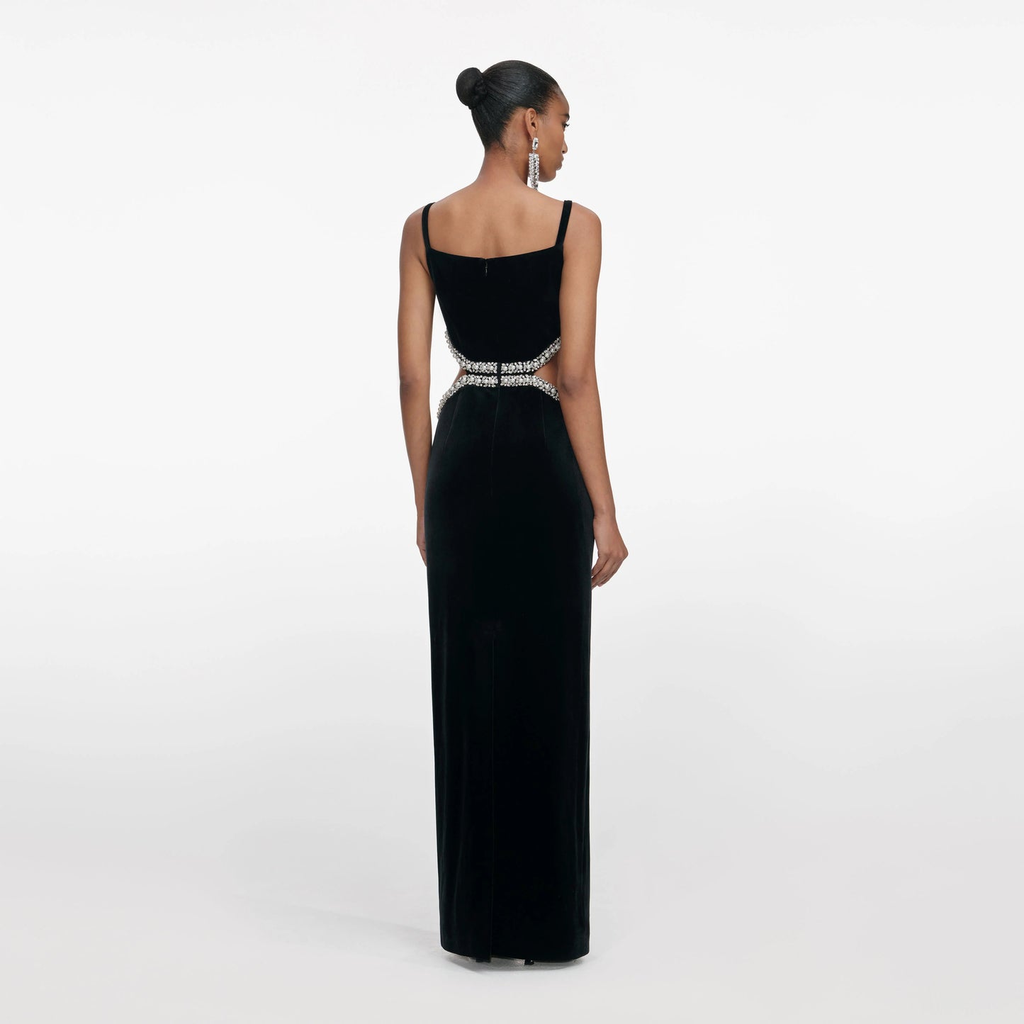 Black Velvet Cut Out Maxi Dress