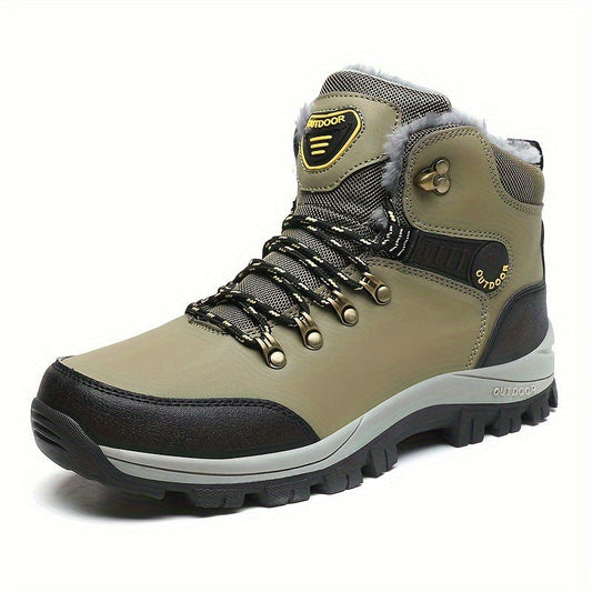 Outdoor Wear- Resistant Hiking Shoes Men Padded High-top Warm Casual Snow Boots