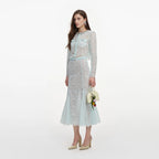 Mint Lace Midi Skirt