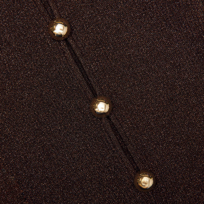 Brown Lurex Knit Maxi Dress
