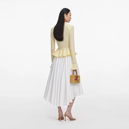 Yellow Pointelle Cardigan