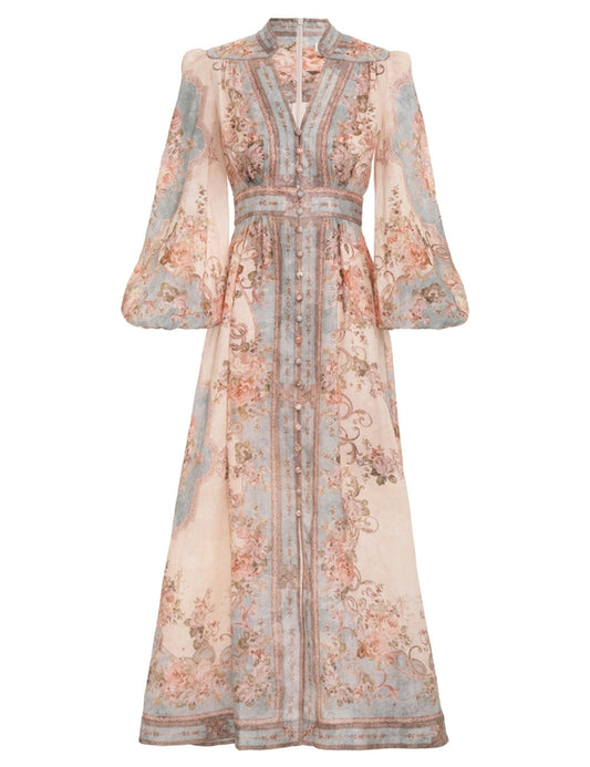August Plunge Midi Dress