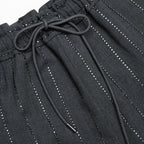 Grey Rhinestone Pinstripe Trousers