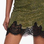 Green Crystal Chainmail Mini Skirt