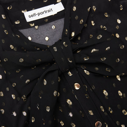 Black And Gold Chiffon Blouse