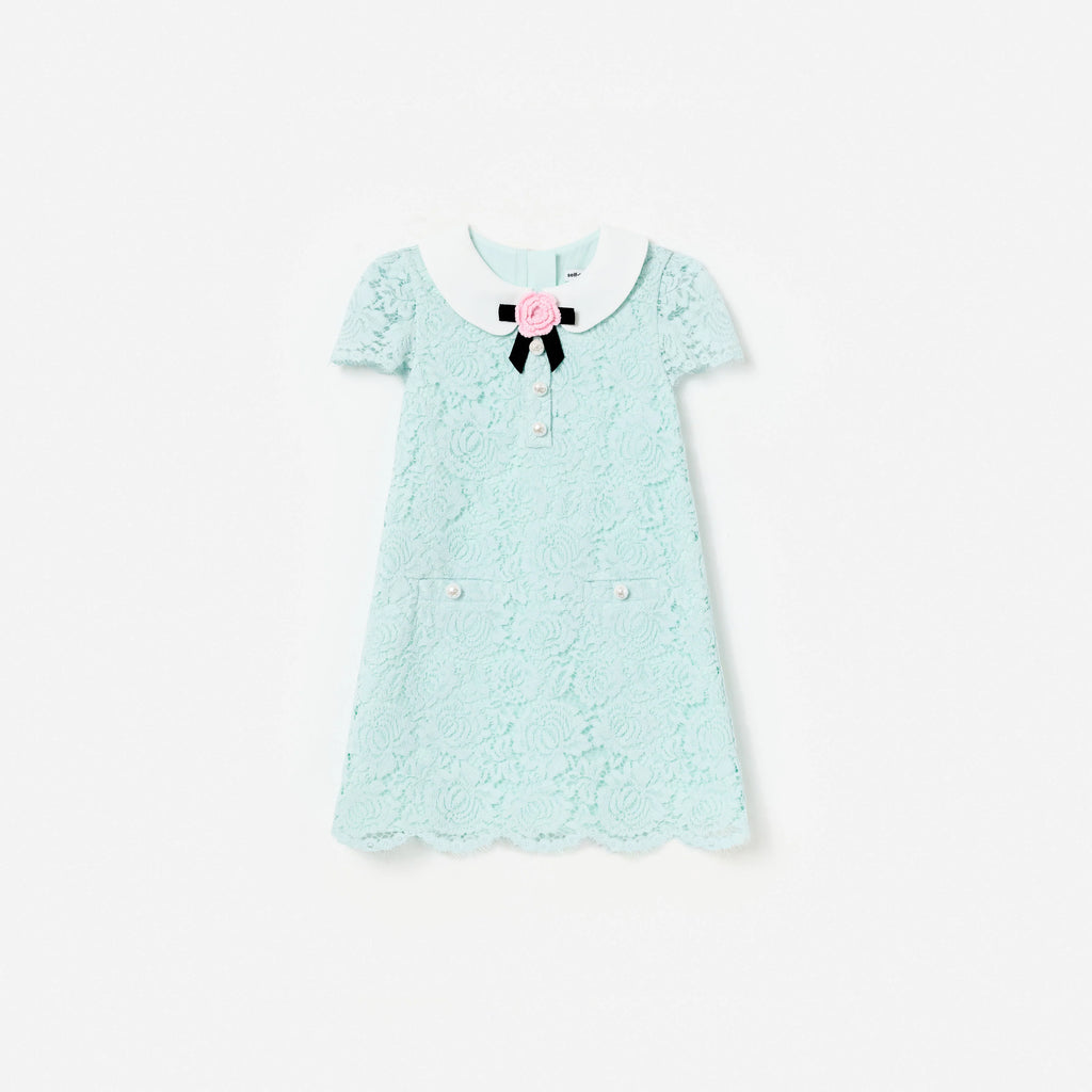 Mint Lace Collared Dress