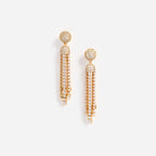 Gold Crystal Cluster Tiered Earrings