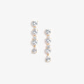 Gold Heart Crystal Tiered Earrings