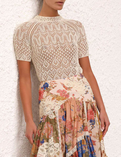 August Lace Knit Tee