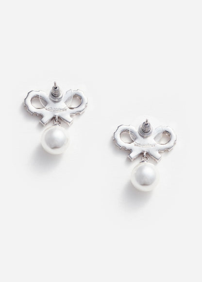 Micro Bow Pearl Earrings