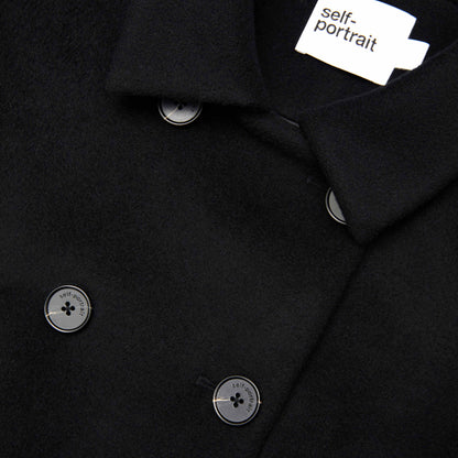 Black Wool Double Breasted Jacket