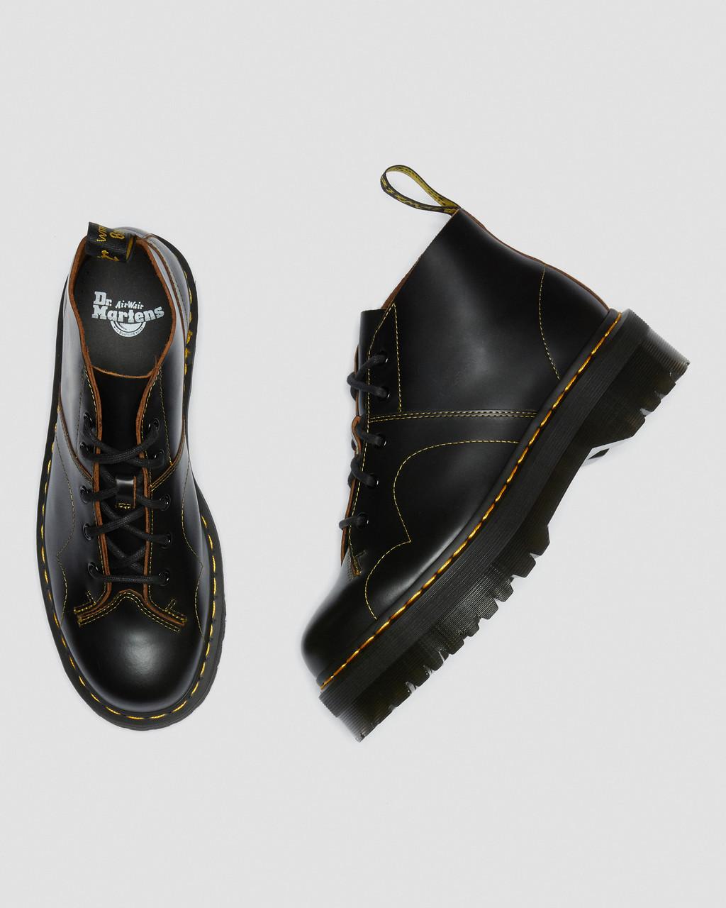 Church Quad Leather Platform Monkey Boots