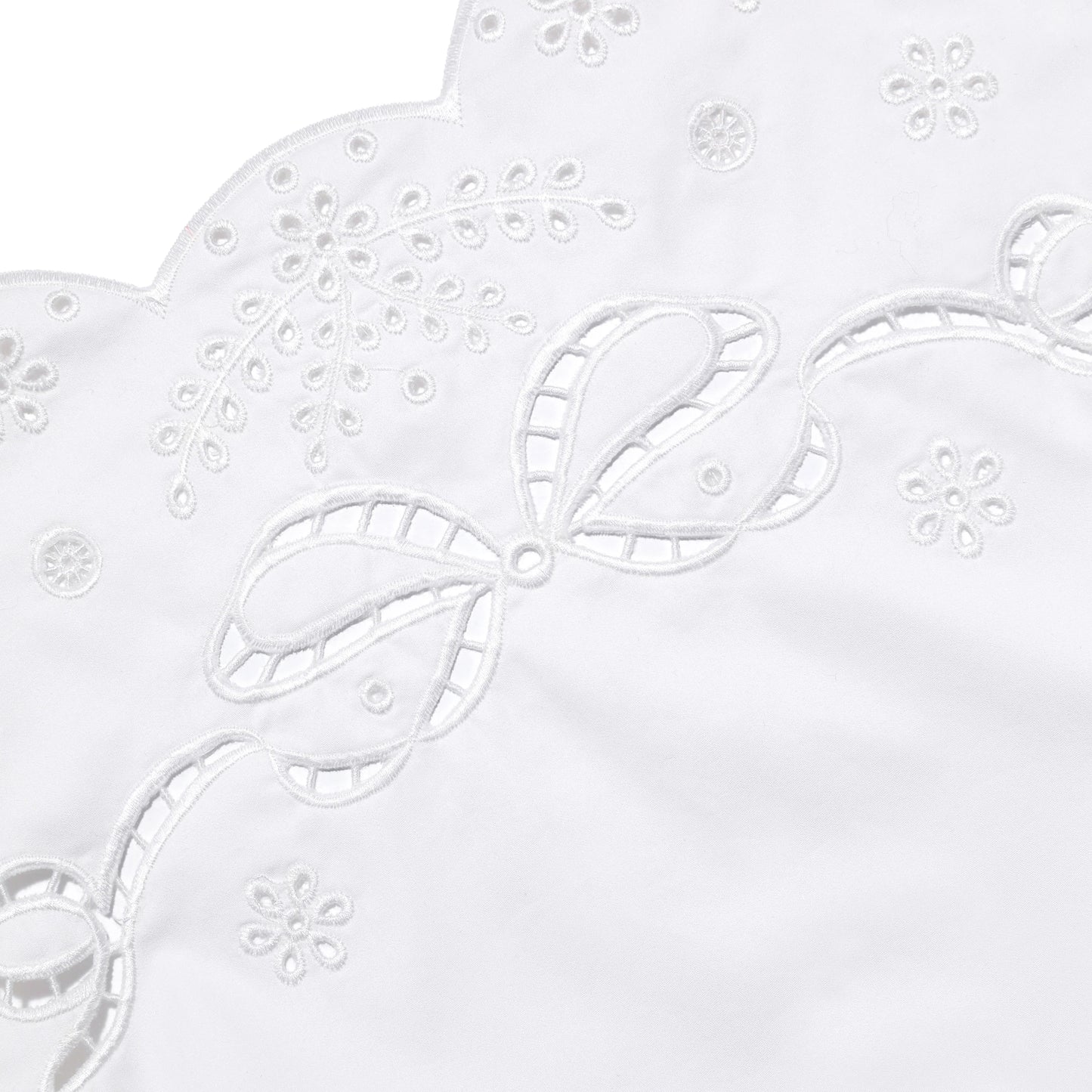 White Cotton Embroidered Mini Dress