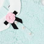 Mint Lace Collared Dress