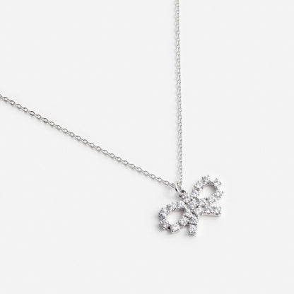 Micro Crystal Bow Necklace