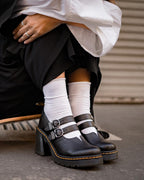 Eviee Sendal Leather Heeled Mary Jane Shoes