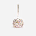 Multi Crystal Embellished Top Handle Clutch Bag
