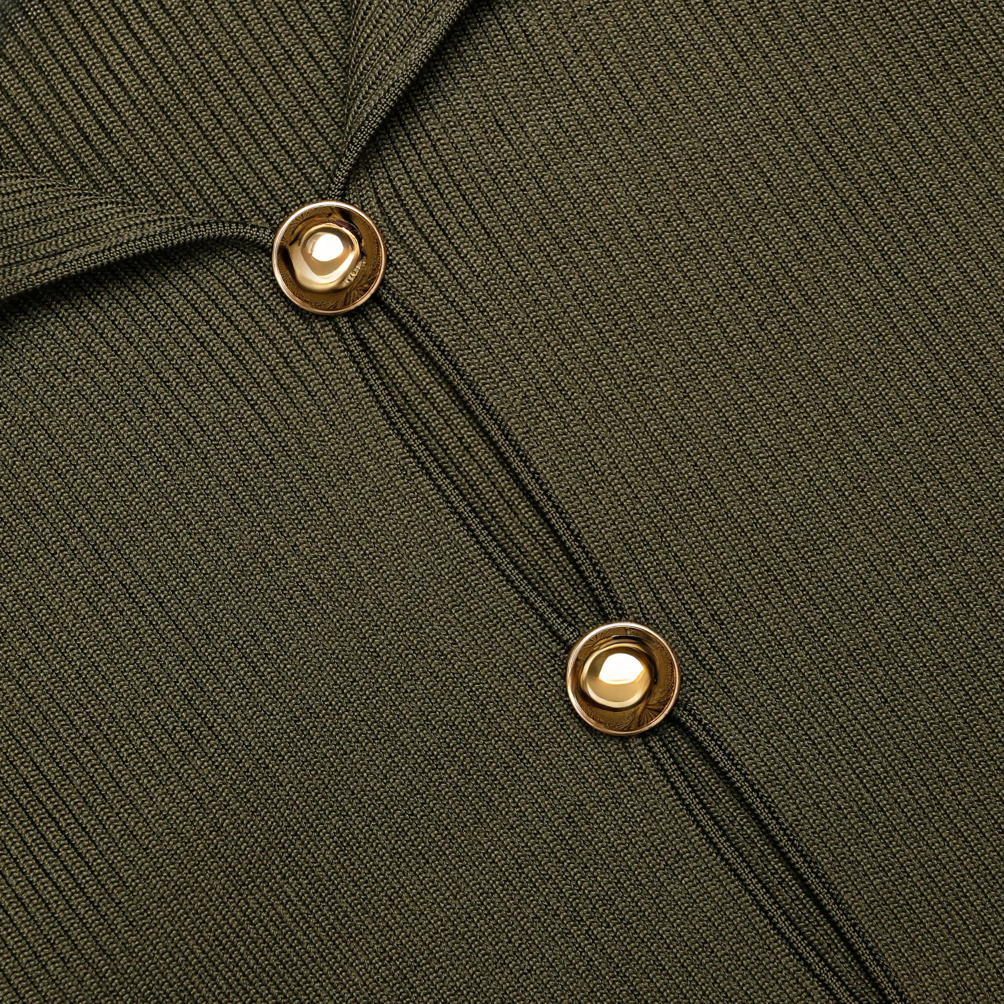 Khaki Button Down Knit Top