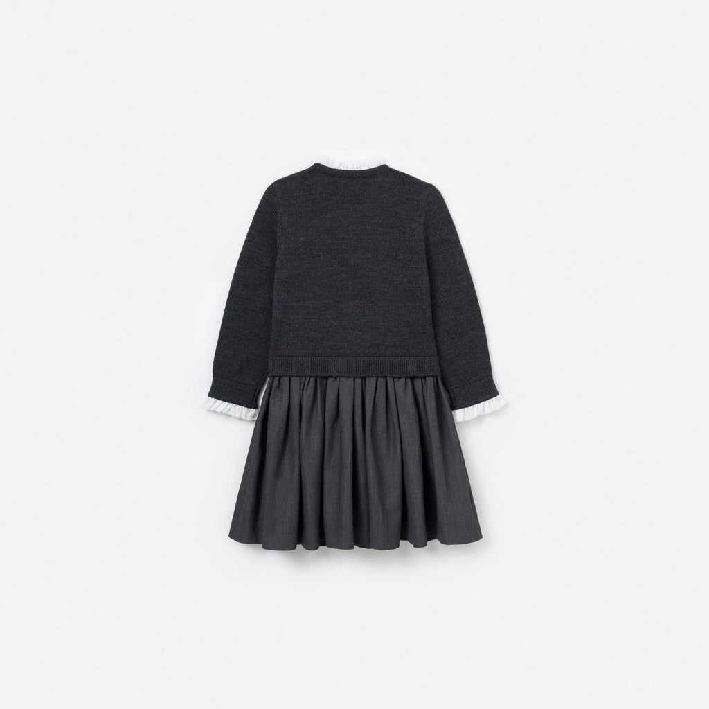 Grey Argyle Knit Dress