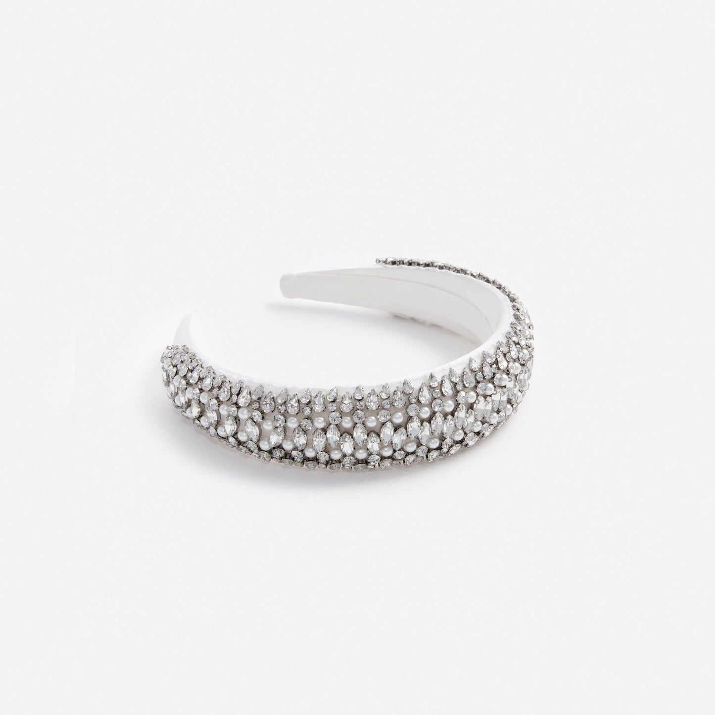 Pearl Crystal Satin Headband