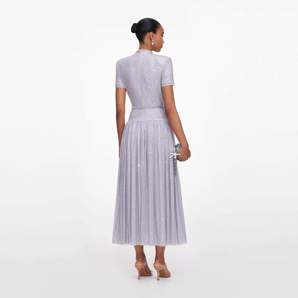 Lilac Rhinestone Midi Dress