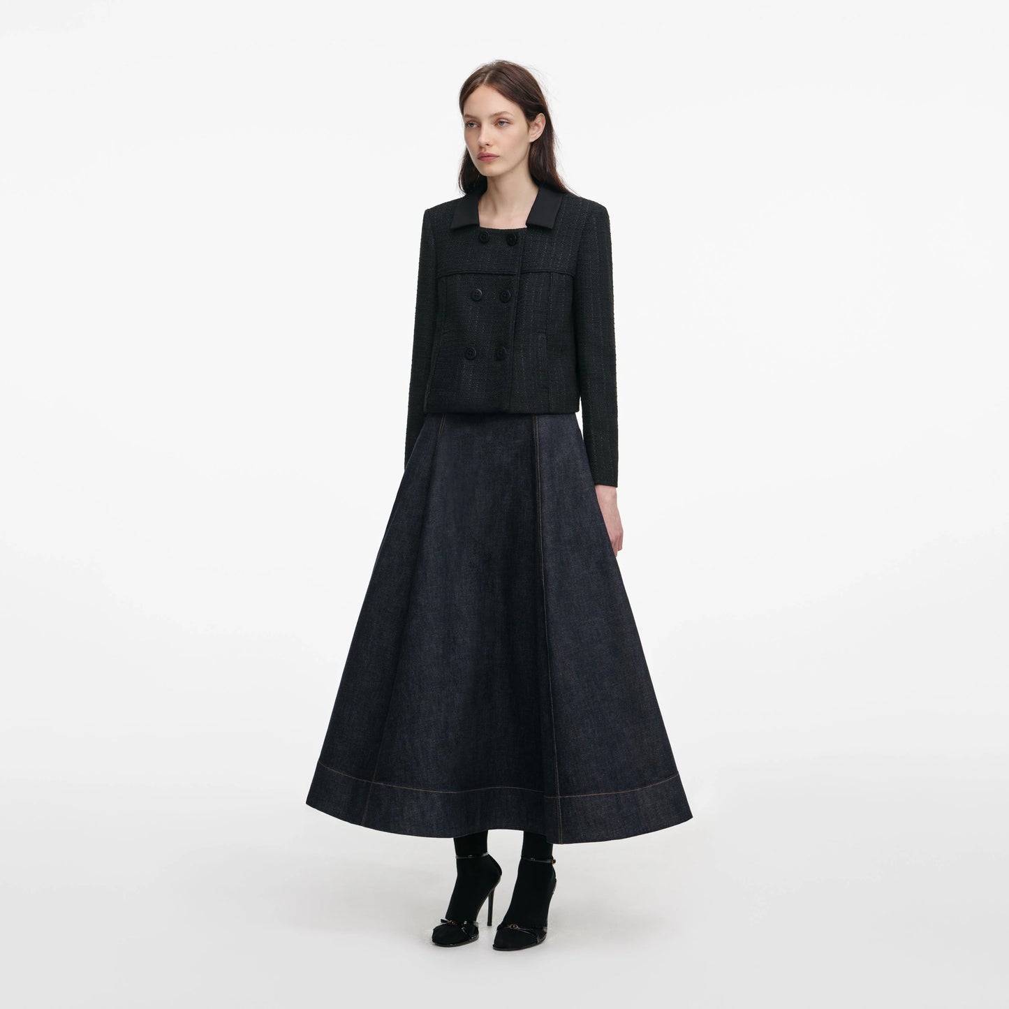 Black Boucle Cropped Jacket