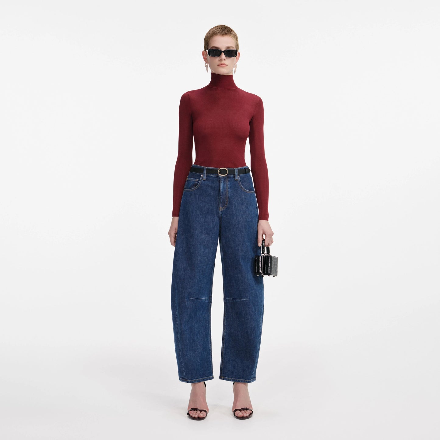 Burgundy Viscose Knit Top