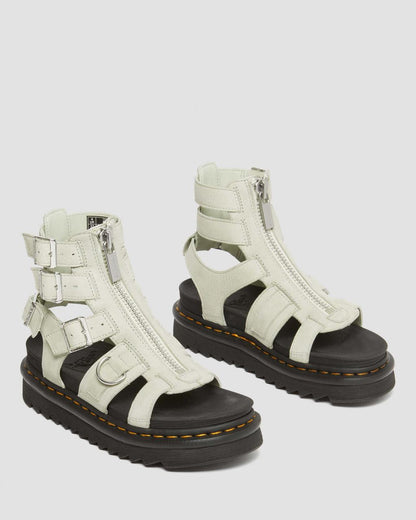 Olson Tumbled Nubuck Leather Gladiator Zip Sandals
