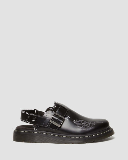 Jorge Contrast Stitch Leather Mules