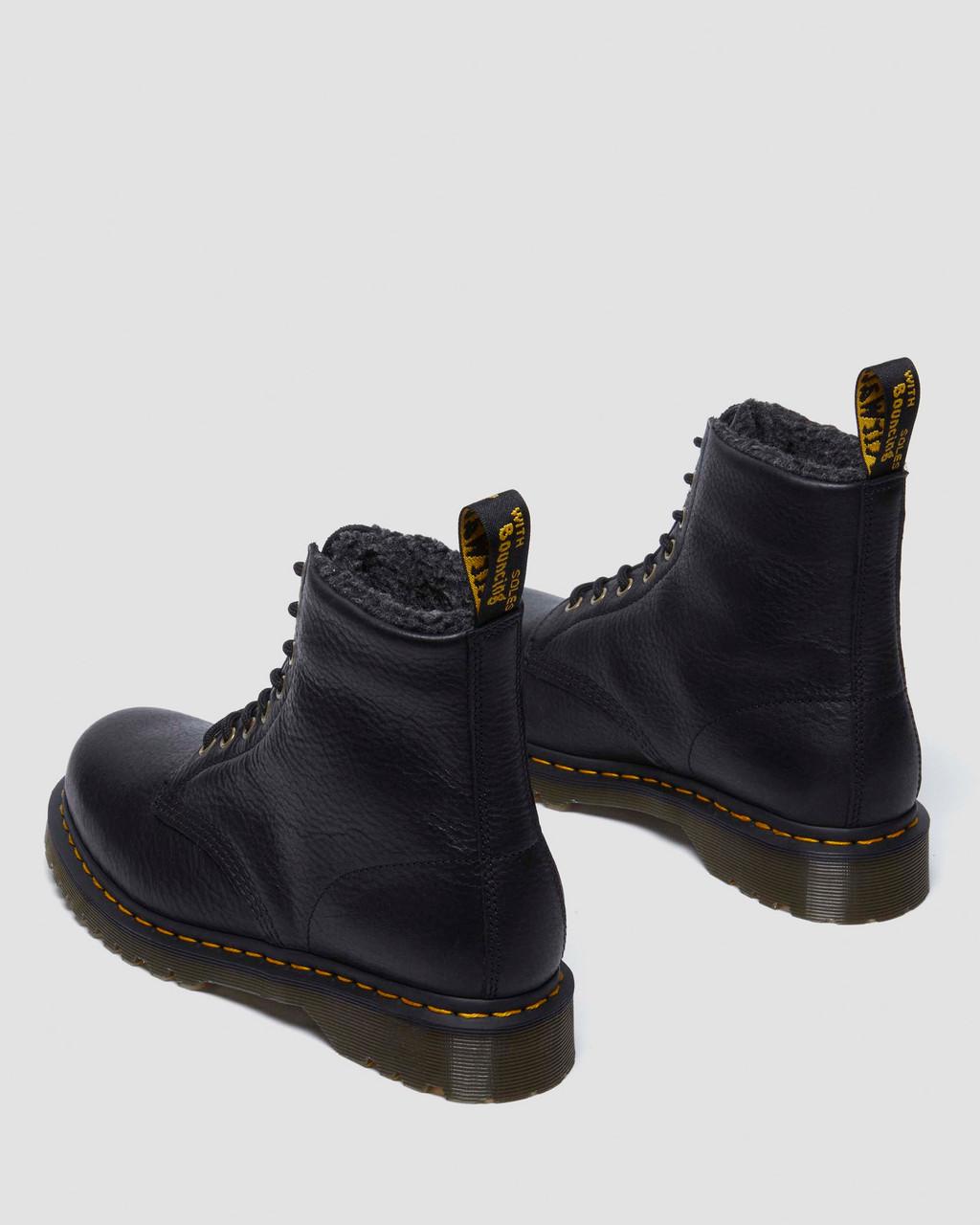 1460 Faux Fur Lined Grizzly Leather Lace Up Boots