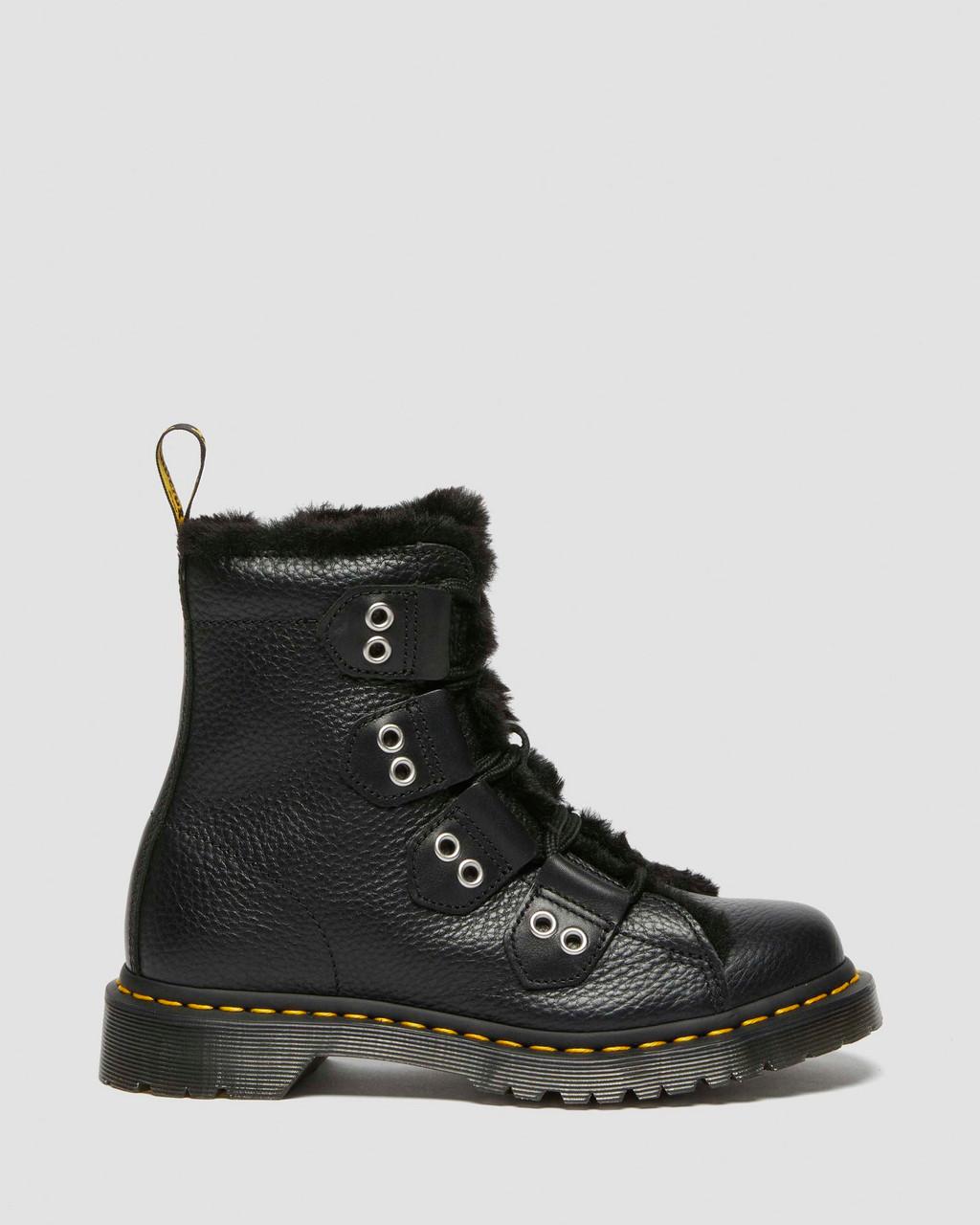 1460 Faux Fur Lined Leather Lace Up Boots