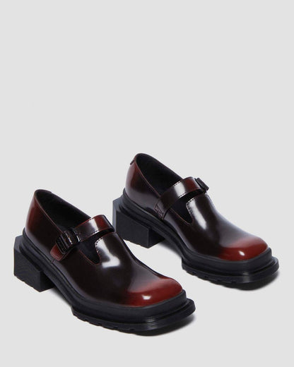 Maybole Square Toe Leather Mary Jane Shoes