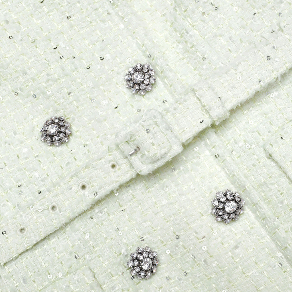 Lime Boucle Midi Dress