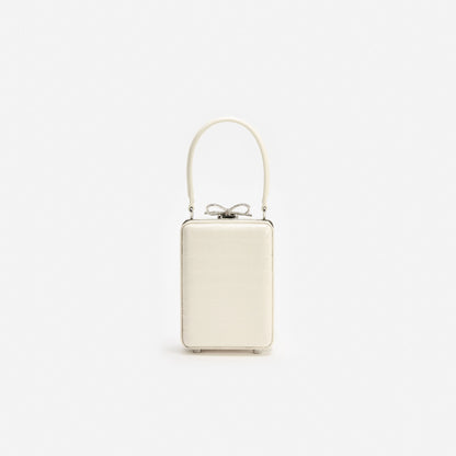 Cream Croc Leather Micro Bag