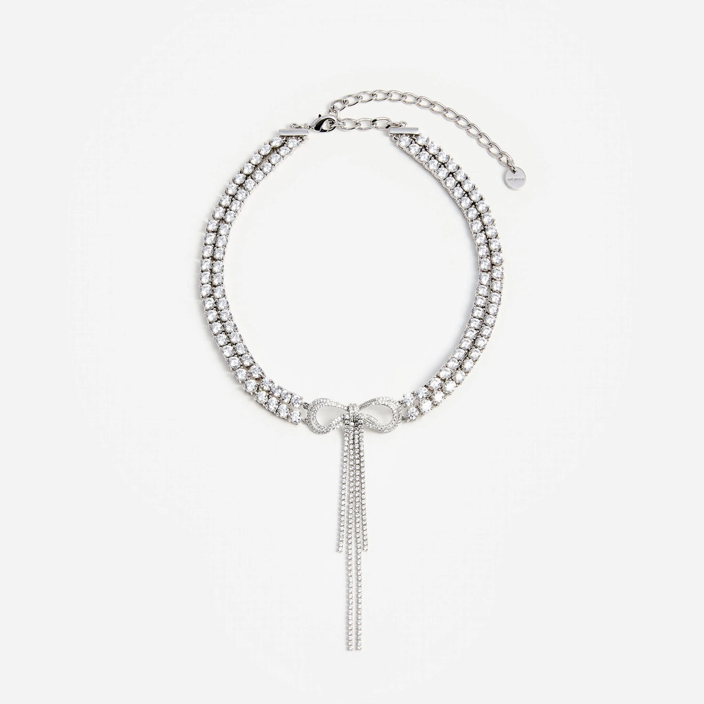 Double Crystal Bow Choker