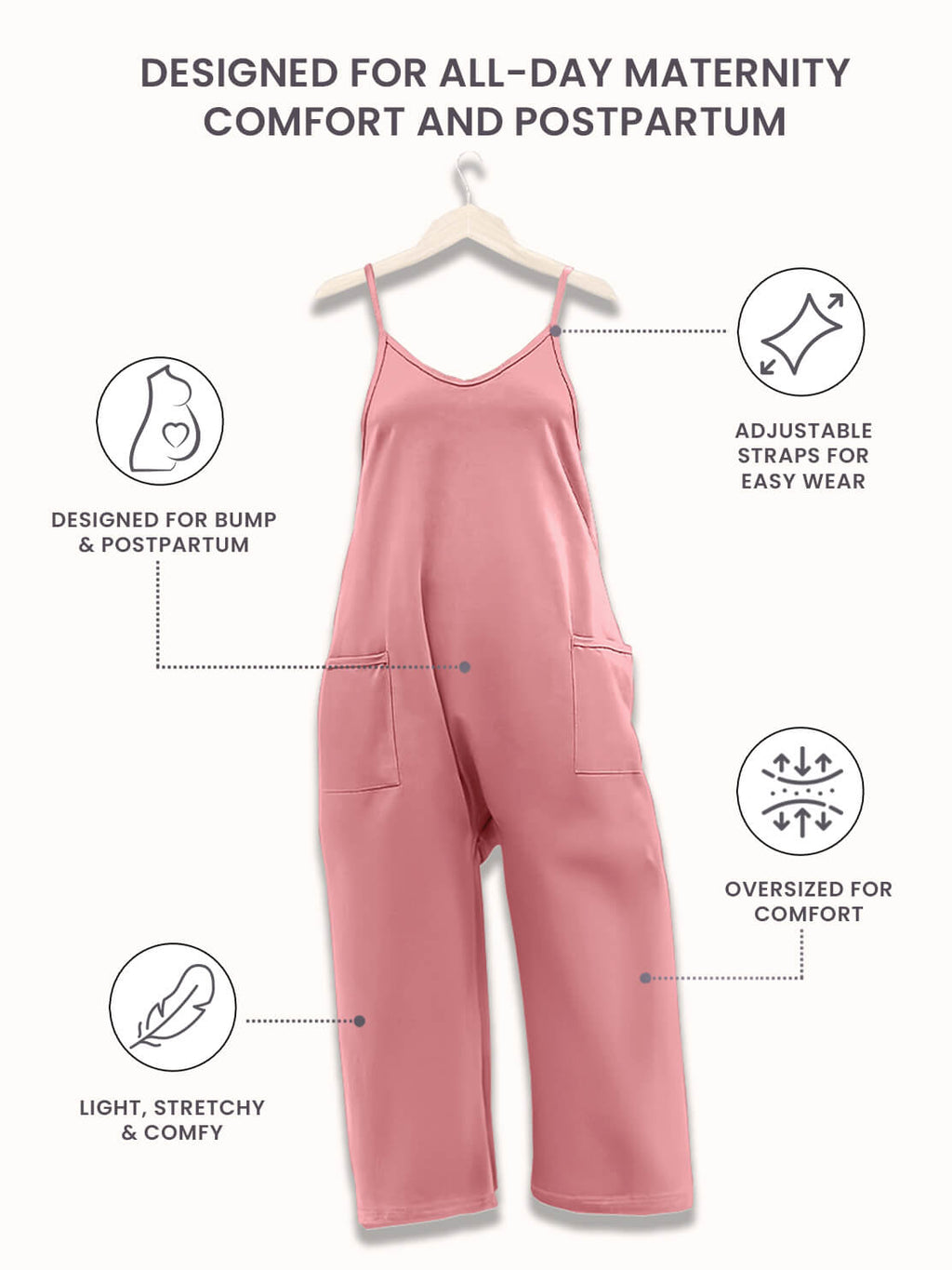 Oversized Jumpsuit - Maternity & Postpartum---Click to buy and get an additional 50% off